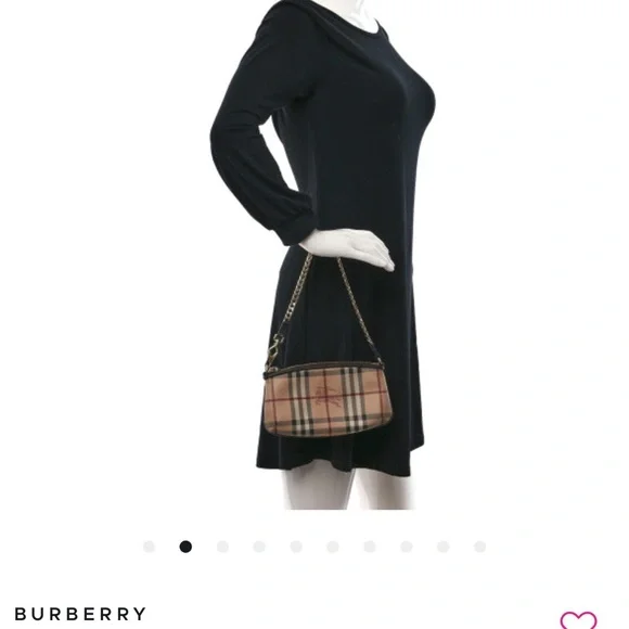 Burberry Haymarket Check Clara Pochette in Chocolate | EUC - Picture 11 of 12